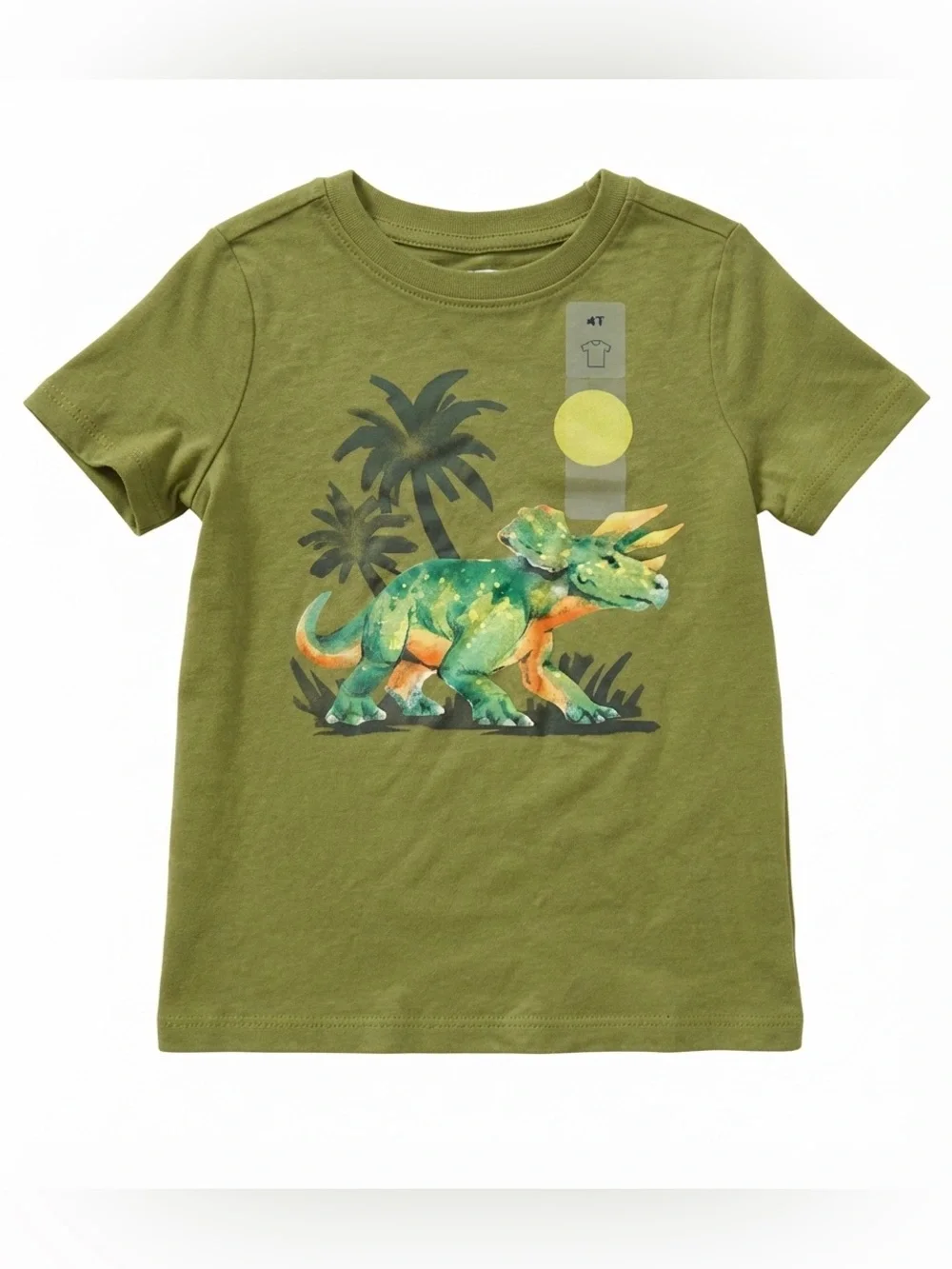 Old Navy Olive Green Dino Tee 4T NWT